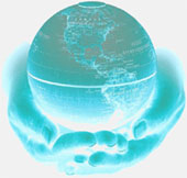 Hands and globe